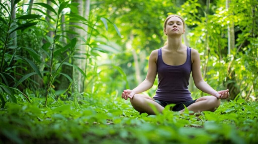 Người thiền định giữa thiên nhiên.