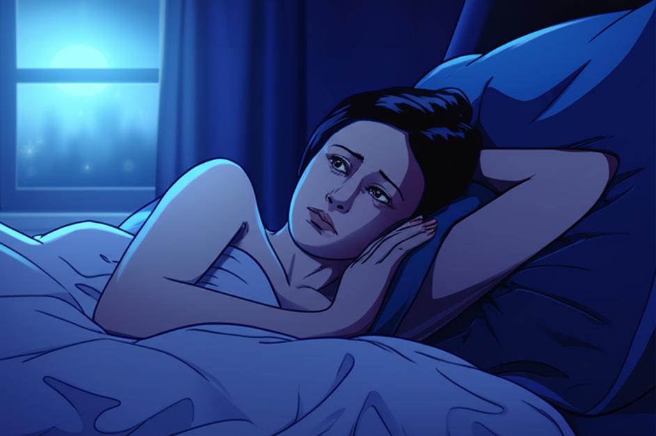 Người phụ nữ trằn trọc khó ngủ.