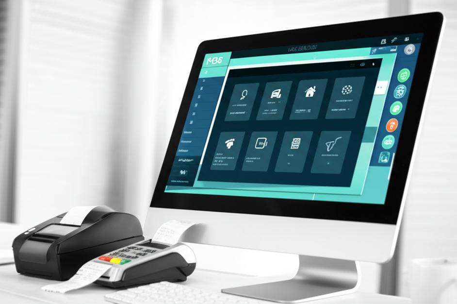 Phần mềm tính tiền trên màn hình máy tính.