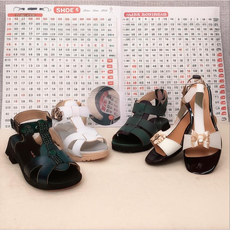 Các loại giày dép và bảng size giày.