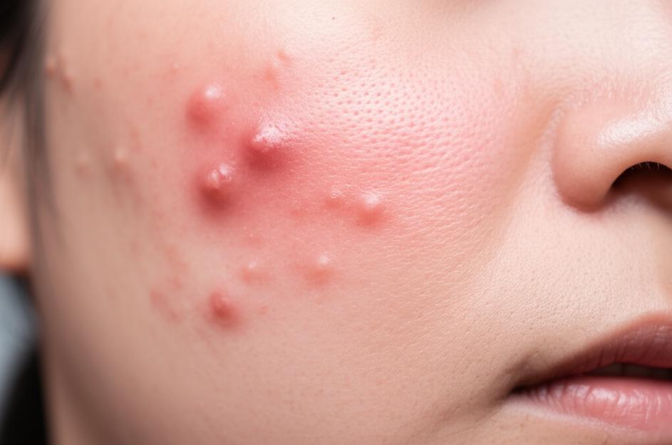 Mụn bọc sưng đỏ trên da mặt