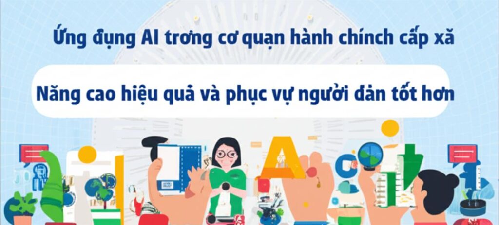 Văn phòng hành chính cấp xã hiện đại ứng dụng AI phục vụ người dân hiệu quả.