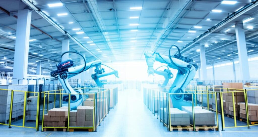 Kho hàng tự động hóa với robot