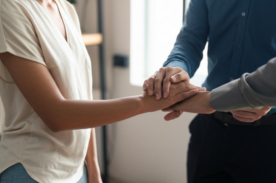 Nhóm nhân viên làm việc nhóm trong văn phòng hiện đại.