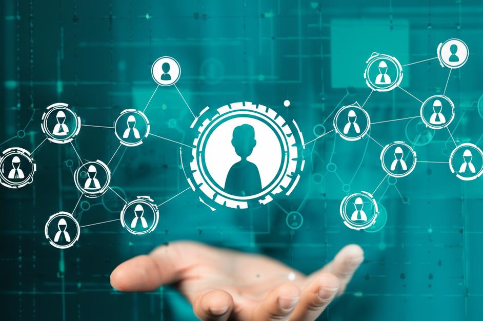 Digital connections symbolizing customer engagement software.