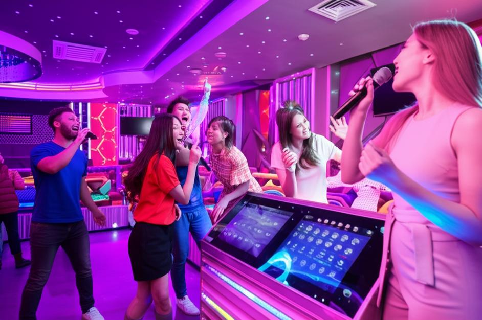 Phòng karaoke hiện đại với hệ thống quản lý thông minh.