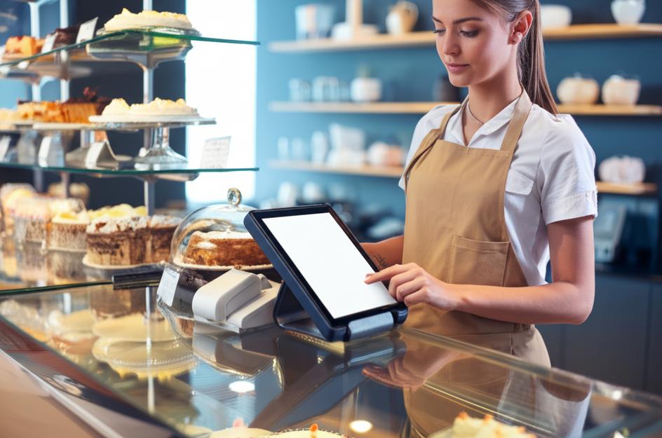 Tiệm bánh ngọt sử dụng phần mềm bán hàng.