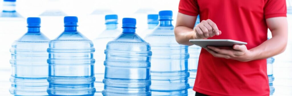 Phần mềm quản lý khách hàng nước uống đóng bình trên máy tính bảng.