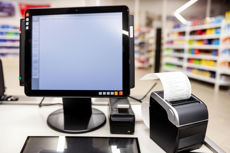 Quầy POS với máy in hóa đơn