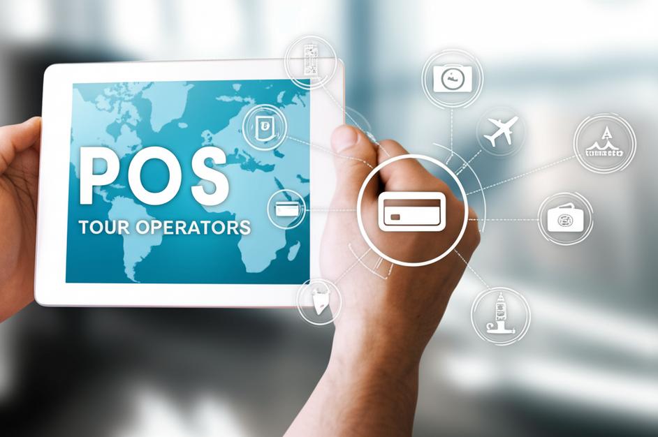 Giao diện phần mềm POS cho tour du lịch trên máy tính bảng.