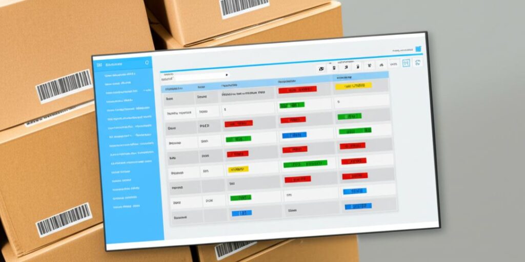 Giao diện phần mềm quản lý kho hiển thị thông tin hạn sử dụng hàng hóa.