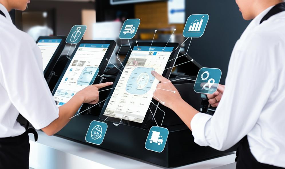 Nhân viên nhà hàng sử dụng hệ thống POS