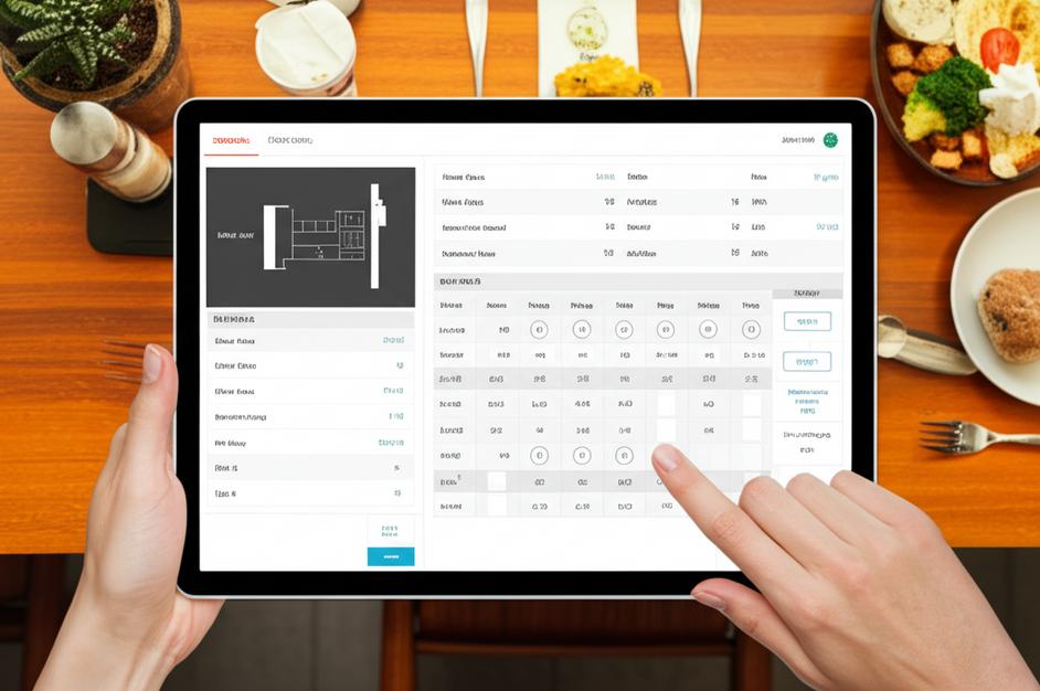 Giao diện phần mềm POS trên tablet cho nhà hàng.