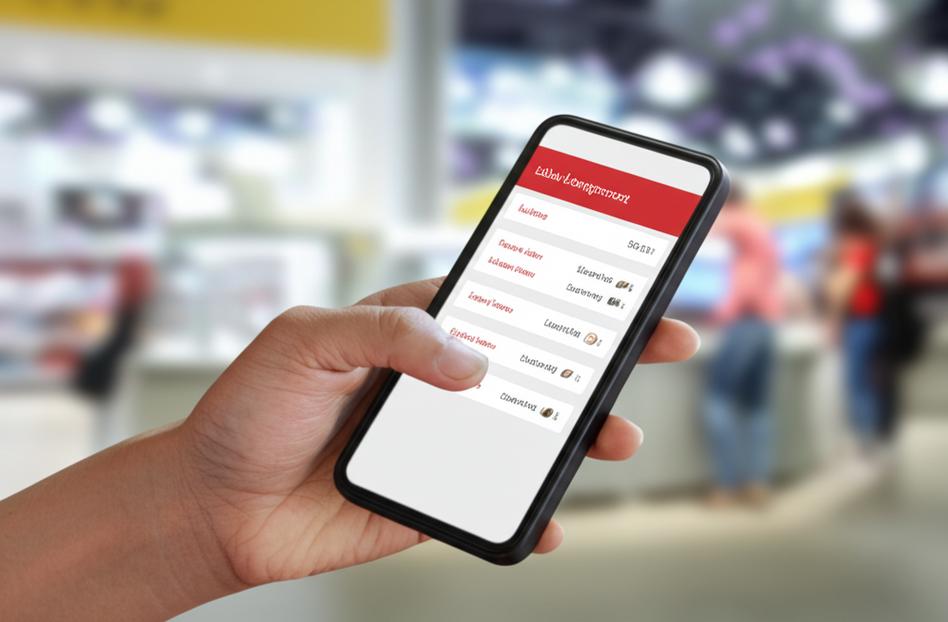 Mobile sales management software in use.
