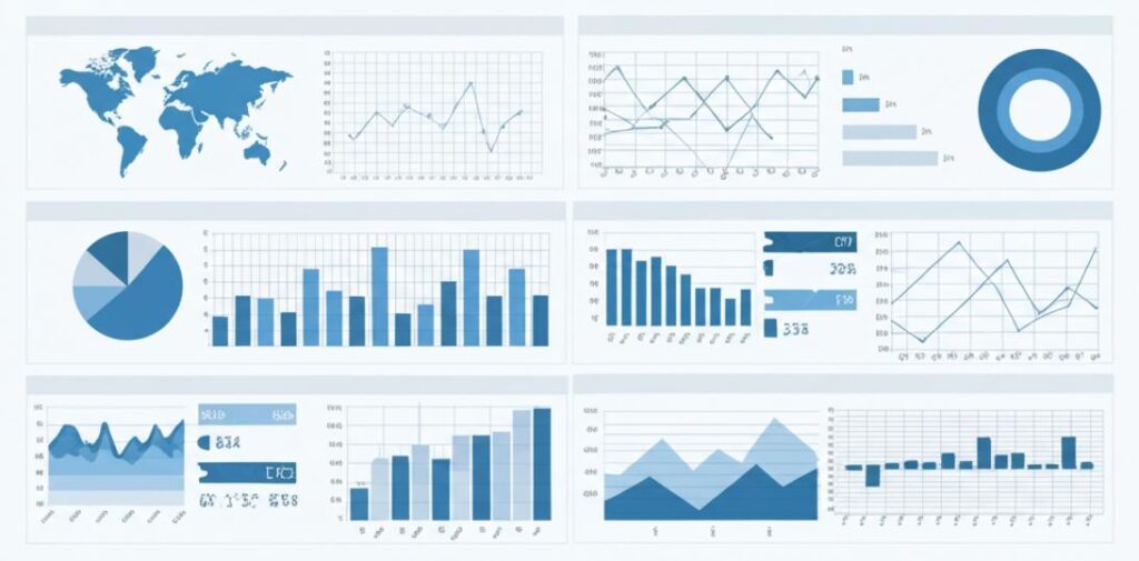 Dashboard phân tích bán hàng BI với các biểu đồ và chỉ số.