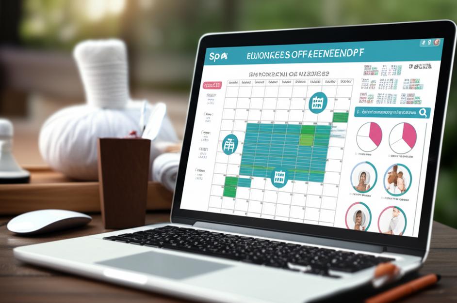 Giao diện phần mềm quản lý spa massage trên máy tính.