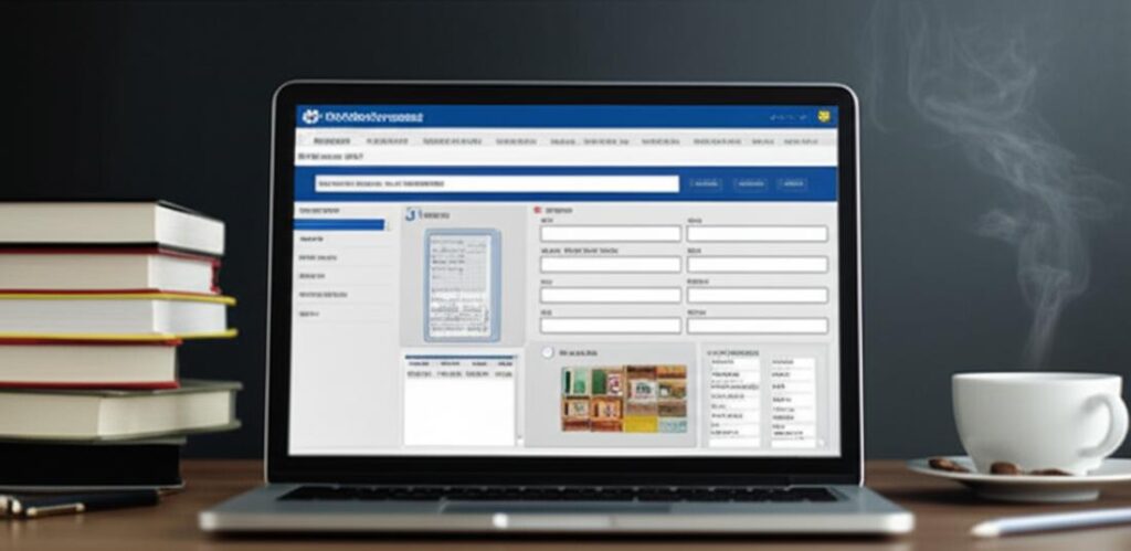 Giao diện phần mềm quản lý nhà sách trên laptop.