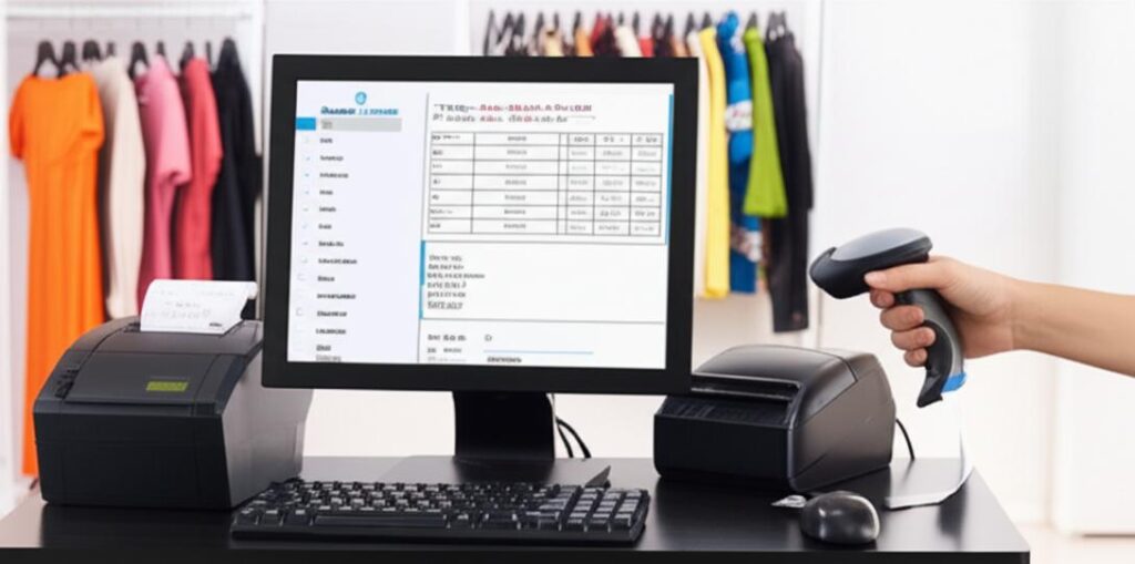 Phần mềm POS cho cửa hàng quần áo trên máy tính.