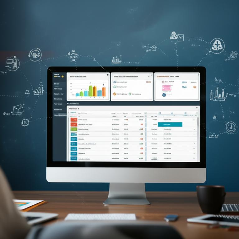 Giao diện phần mềm bán hàng CRM hiển thị dữ liệu khách hàng và quy trình bán hàng.