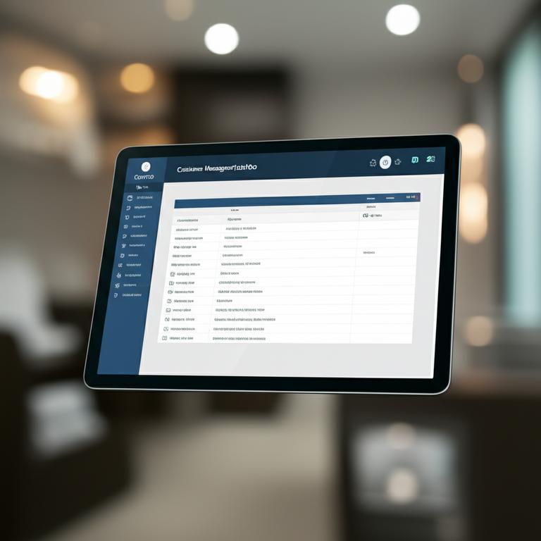 Giao diện phần mềm CRM Spa trên máy tính bảng.