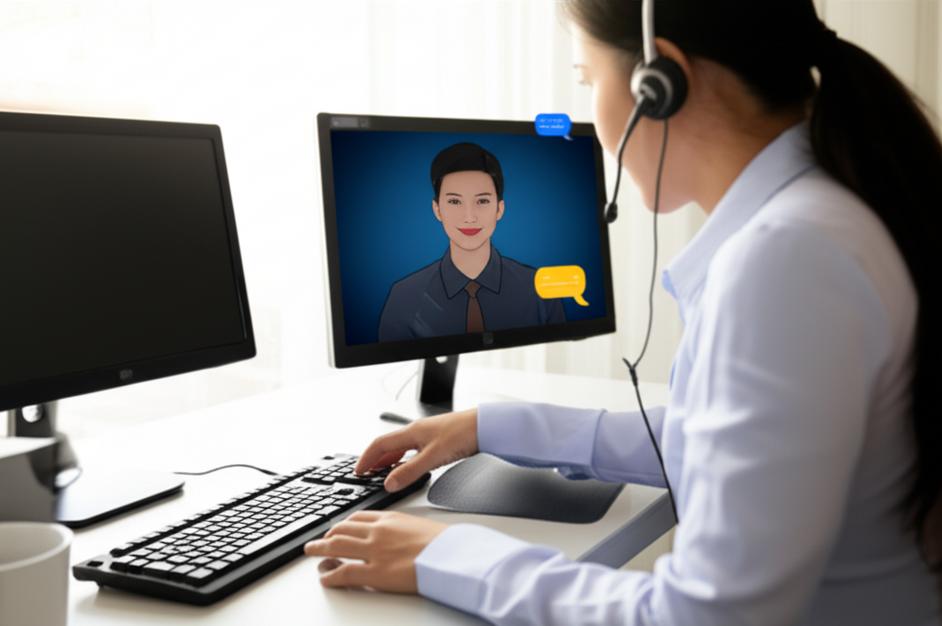 Nhân viên hỗ trợ khách hàng qua live chat.