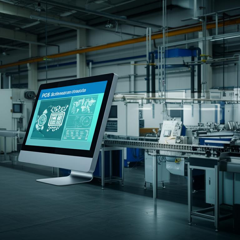 Nhà máy sản xuất hiện đại với phần mềm POS.