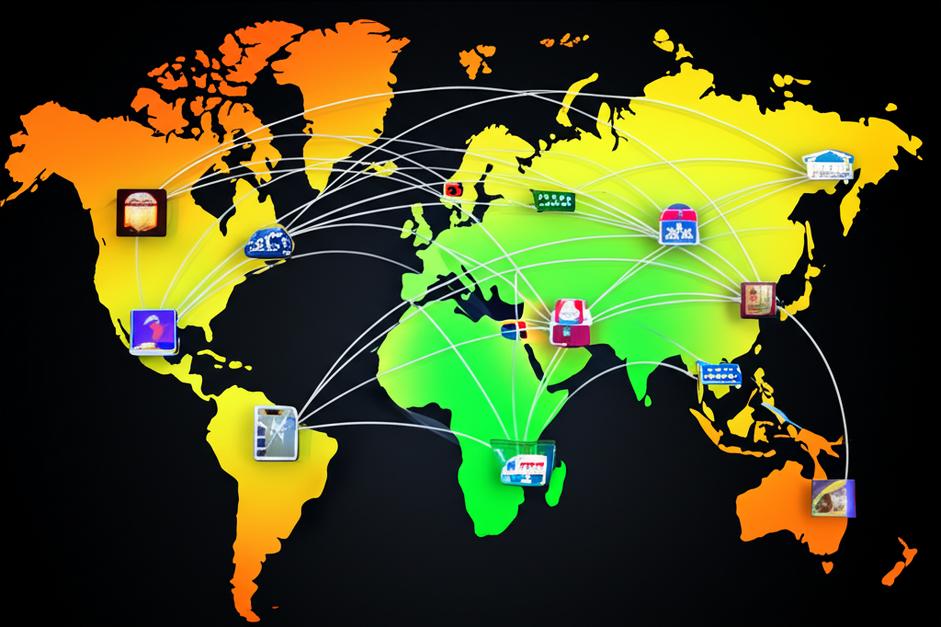 World map showcasing cross-border e-commerce.