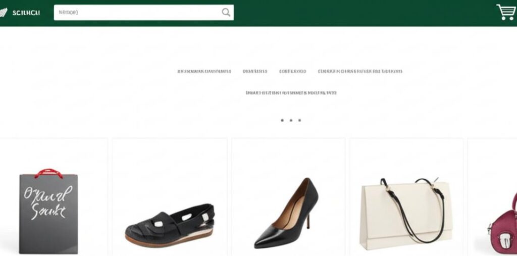 Giao diện trang web mua sắm trực tuyến.