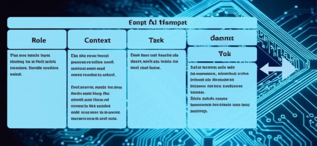 Cấu Trúc Prompt AI: Chìa Khóa Mở Cánh Cửa Sáng Tạo Với Trí Tuệ Nhân Tạo 8 Minh họa cấu trúc prompt AI hiệu quả với các thành phần chính.