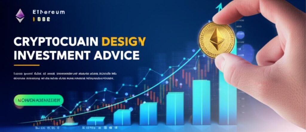 Biểu đồ tài chính với các biểu tượng tiền mã hóa và bàn tay đầu tư thông minh.