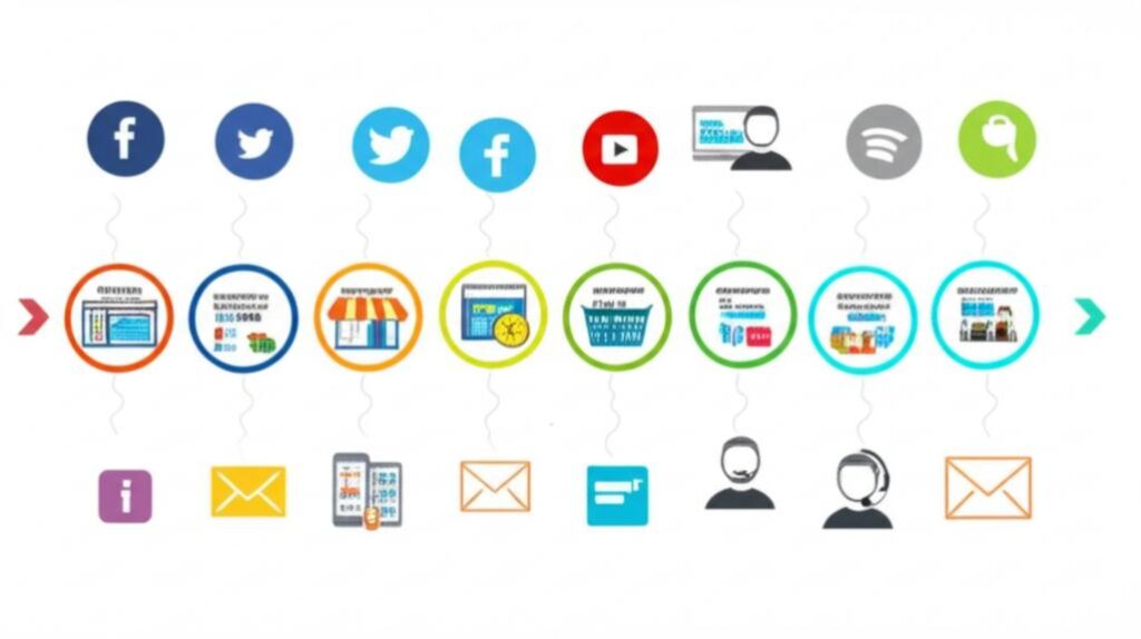 Điểm Chạm Khách Hàng: Chìa Khóa Vàng Mở Cánh Cửa Thành Công Cho Doanh Nghiệp 3 Bản đồ hành trình khách hàng với các điểm chạm được biểu thị trực quan.