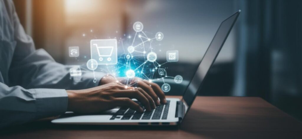 Hình ảnh minh họa các yếu tố và công cụ của mô hình kinh doanh online.