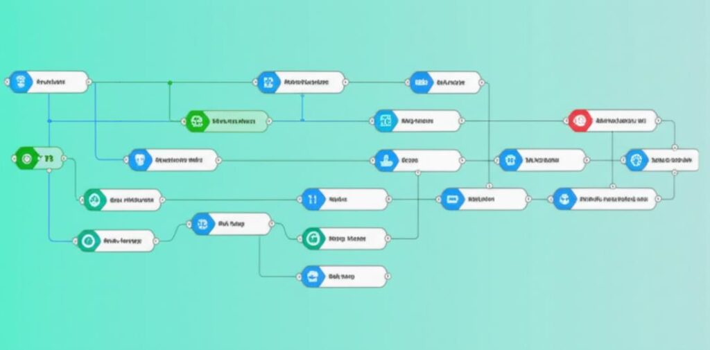 N8n Self Hosted: Tự động hóa quy trình làm việc hiệu quả tại doanh nghiệp 9 Giao diện n8n hiển thị biểu đồ kết nối các node tự động hóa.