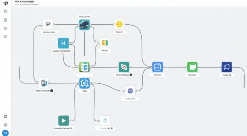 Giao diện n8n hiển thị các node kết nối trong một workflow tự động hóa.