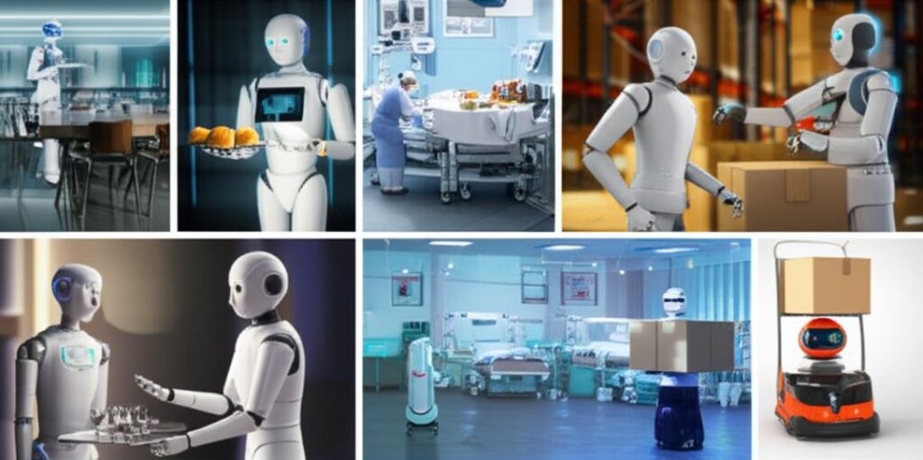 Robot Phục Vụ: Tương Lai Dịch Vụ và Trải Nghiệm Khách Hàng Đột Phá 6 Robot phục vụ đa năng trong nhà hàng, bệnh viện và kho bãi.