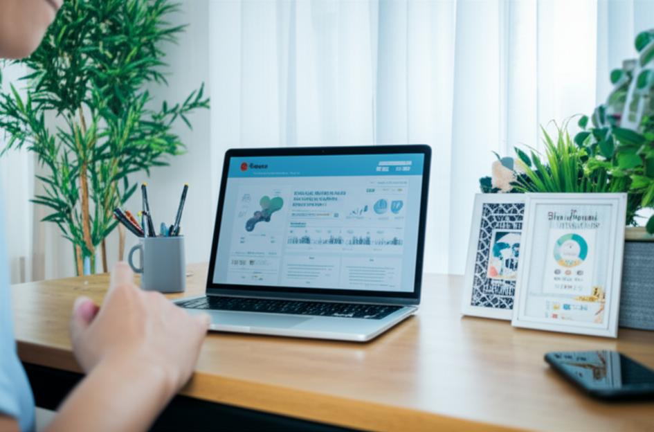 Bí Mật Thành Công Với Affiliate Shopee: Hướng Dẫn Chi Tiết Từ A-Z Cho Người Mới 9 Người làm Affiliate Shopee tại bàn làm việc với laptop hiển thị trang quản lý.