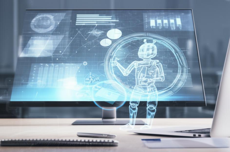 Minh họa sự kết hợp giữa con người và AI trong kinh doanh.