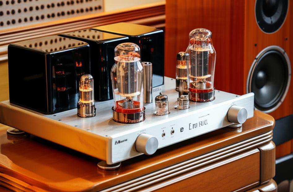 Amply Đèn: Biến Ngôi Nhà Của Bạn Thành Thiên Đường Âm Thanh 9 Hình ảnh amply đèn với các bóng đèn phát sáng, cạnh loa âm thanh.