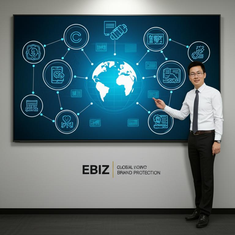 Chuyên gia trình bày về sở hữu trí tuệ quốc tế, nhấn mạnh vai trò của phần mềm Ebiz trong bảo vệ thương hiệu toàn cầu.