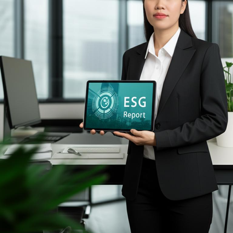 Lập Báo Cáo ESG: Hướng Dẫn Chi Tiết Cho Doanh Nghiệp Việt Nam 6 Người quản lý trình bày báo cáo ESG trong văn phòng hiện đại.