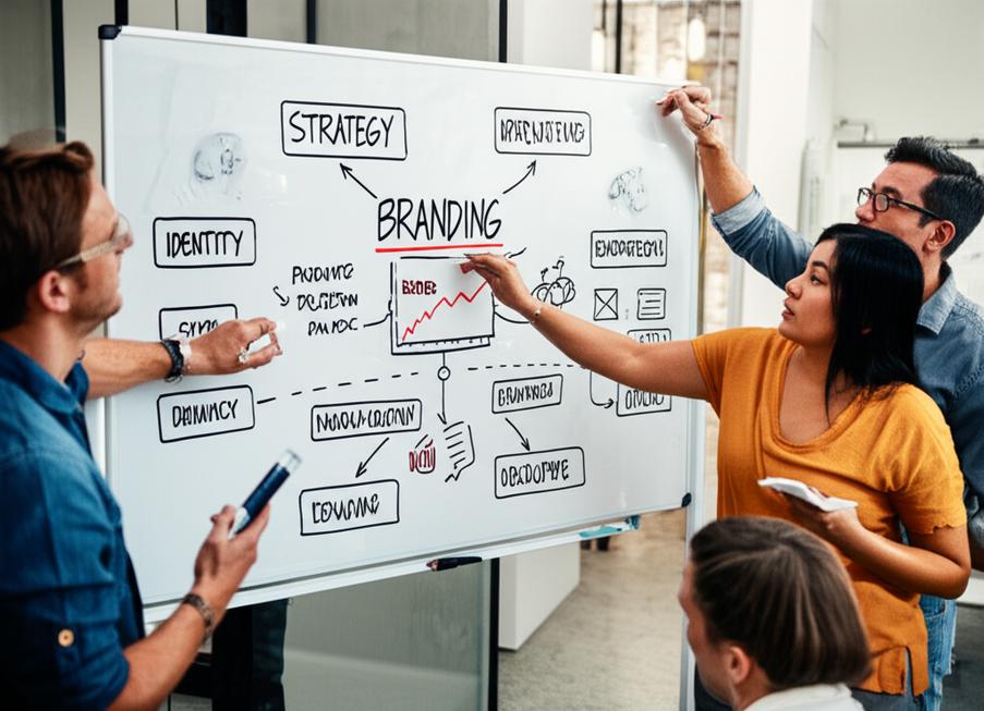 Branding: Xây dựng thương hiệu cá nhân và doanh nghiệp thành công 9 Nhóm chuyên gia đang lên kế hoạch chiến lược branding.