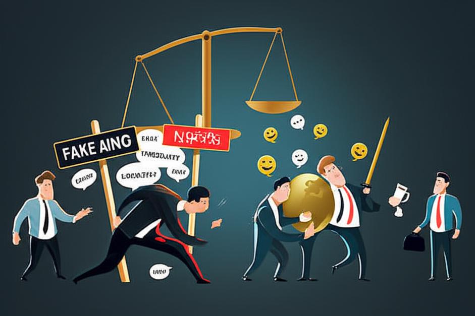 Hai doanh nghiệp cạnh tranh không lành mạnh bằng thông tin sai lệch và bóp méo sự thật, thể hiện sự bất công trên thị trường.