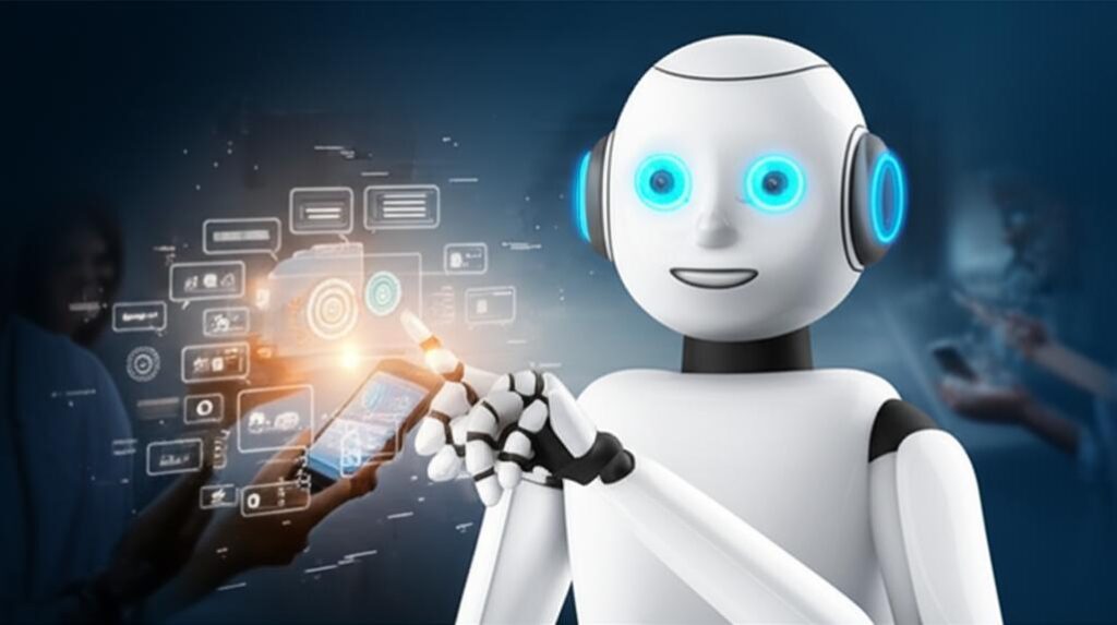 Khám Phá Chatbot AI Miễn Phí: Công Cụ Đắc Lực Cho Doanh Nghiệp Và Cá Nhân 1 Chatbot AI tương tác thân thiện với người dùng qua thiết bị công nghệ.