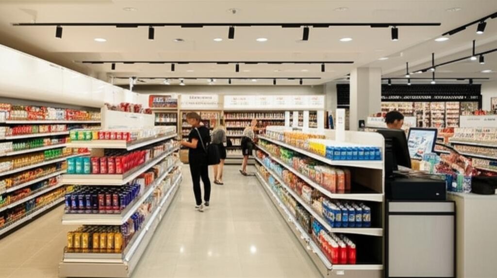 Cửa Hàng Tiện Lợi: Bí Quyết Kinh Doanh Thành Công và Xu Hướng Mới Nhất 6 Cửa hàng tiện lợi hiện đại, đầy đủ sản phẩm, khách hàng đang mua sắm.