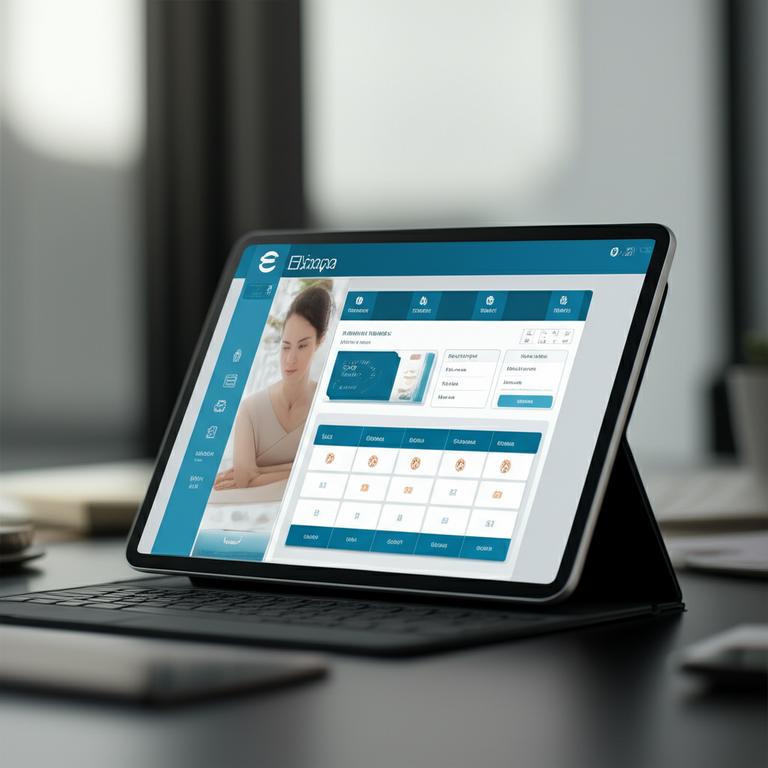 Giao diện phần mềm quản lý spa EbizSpa hiển thị các chức năng chính, với thiết kế hiện đại và chuyên nghiệp.