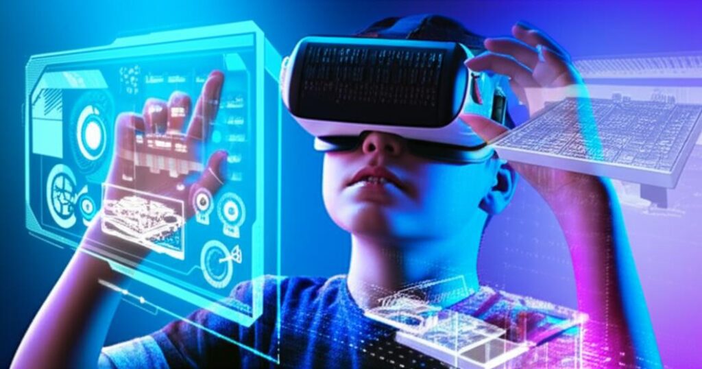 Giao diện 3D tương tác trong môi trường thực tế ảo.