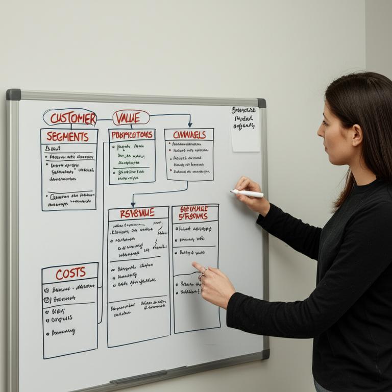 Sơ đồ Business Model Canvas minh họa các thành phần cốt lõi của một mô hình kinh doanh hiệu quả.