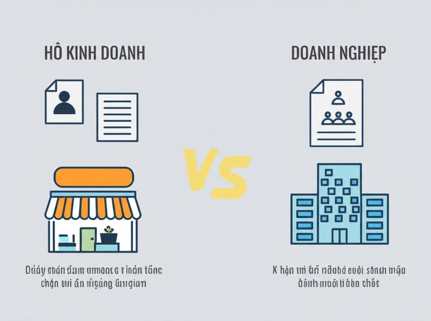 Biểu đồ so sánh hộ kinh doanh và doanh nghiệp.