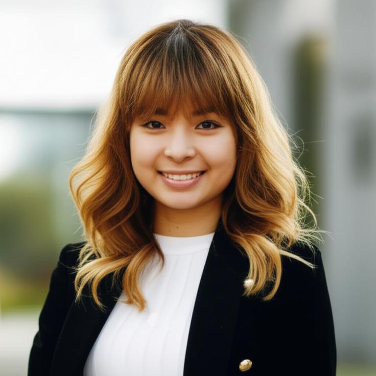 Người mẫu nữ với kiểu tóc nữ đẹp, mái tóc layer uốn xoăn.