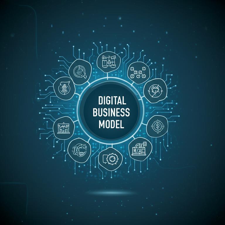 Bí Quyết Xây Dựng Lợi Thế Cạnh Tranh Bền Vững Cho Mô Hình Kinh Doanh 2 Infographic minh họa mối liên hệ giữa các yếu tố mô hình kinh doanh và lợi thế cạnh tranh bền vững, với các yếu tố công nghệ và khách hàng làm trọng tâm.